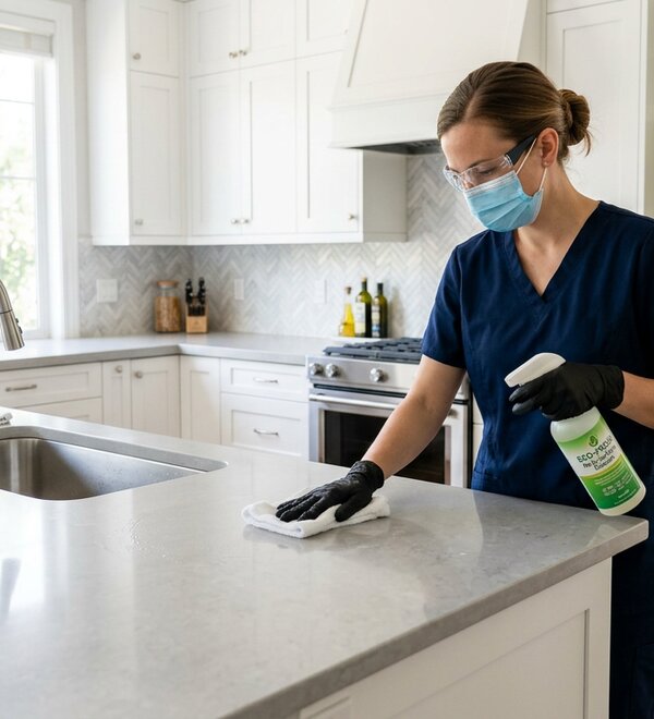 Professional cleaner at work